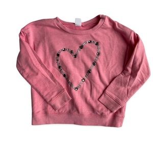 Gymboree Embellished Sweatshirt in Bright Pink/Coral, Size M (7-8), Cotton Blend